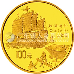 中國古代科技發明發現金銀鉑紀念幣（第1組）1盎司圓形金質紀念幣