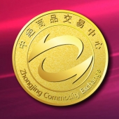 2015年3月定制　中經(jīng)商品交易中心純金徽章、萬達(dá)金銀中心千足金徽章