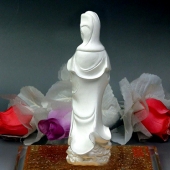 電鑄純銀工藝擺件，絨沙銀觀音菩薩佛像擺件禮品